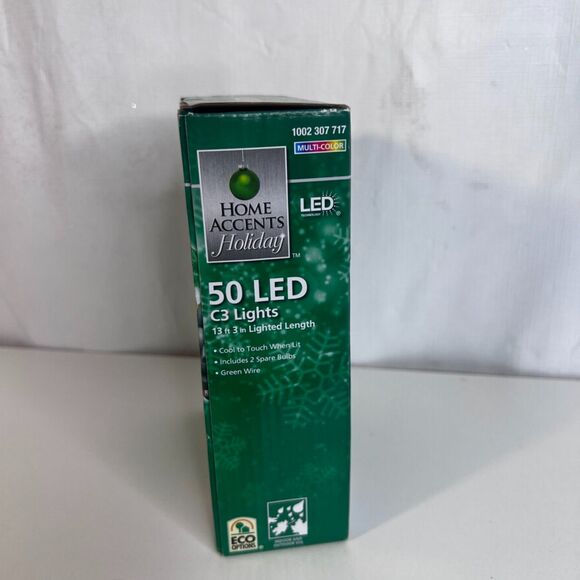 Home Accents Holiday 50 LED C3 Lights Multi Color Indoor Outdoor NEW 13ft 3" - Picture 2 of 6